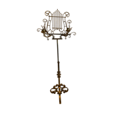 Wrought iron lectern hammered a golden patina xx century