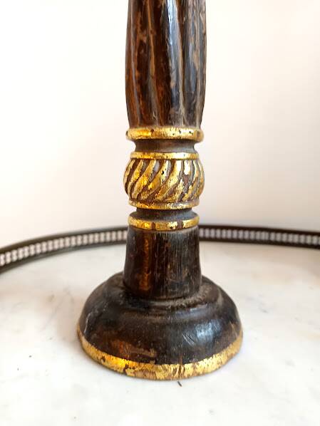 Pair of vintage gilded wood candlesticks
