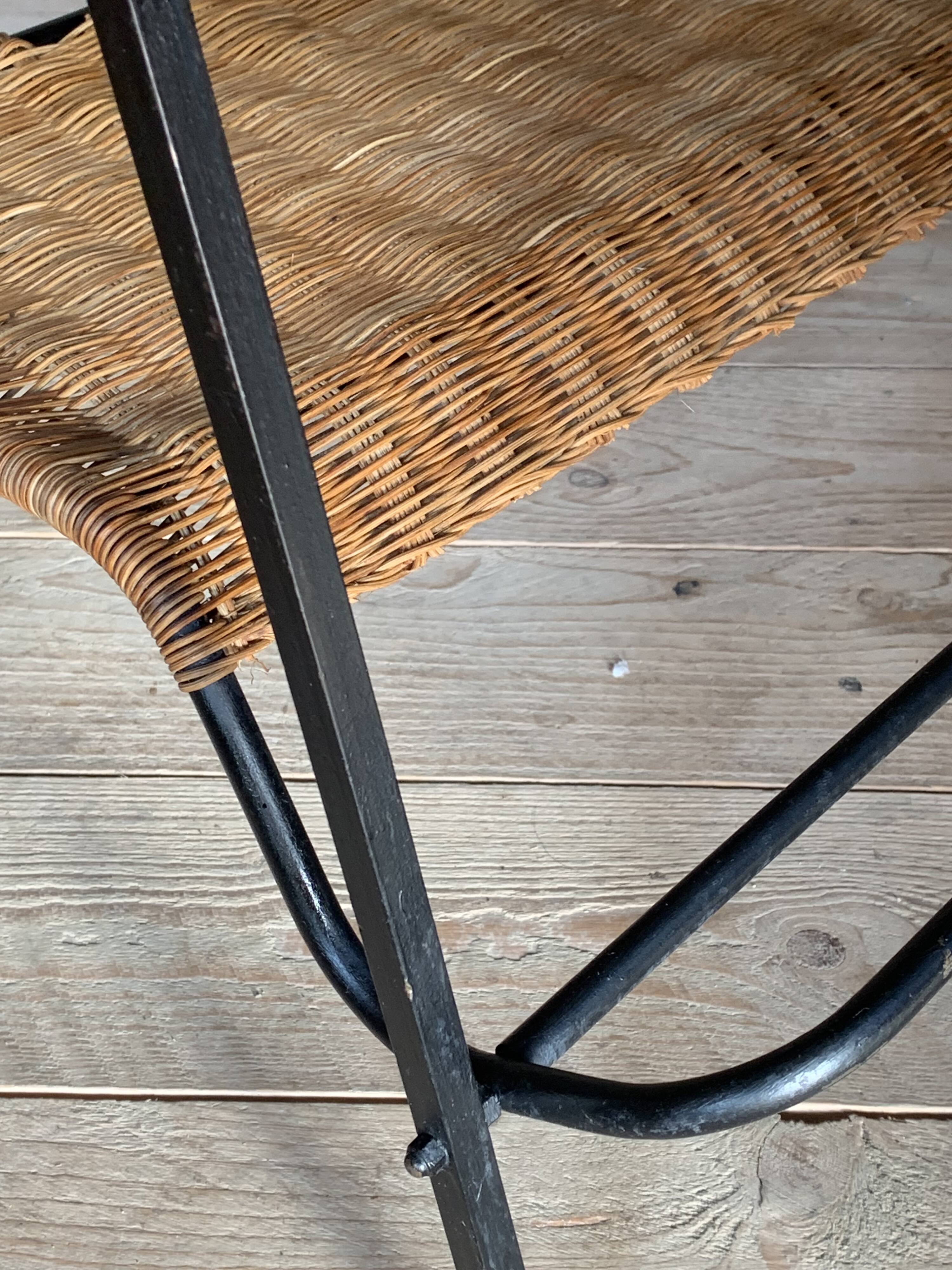 Metal and rattan coffee table