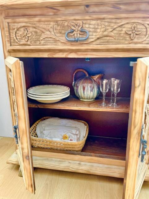 small wooden sideboard with 2 doors
