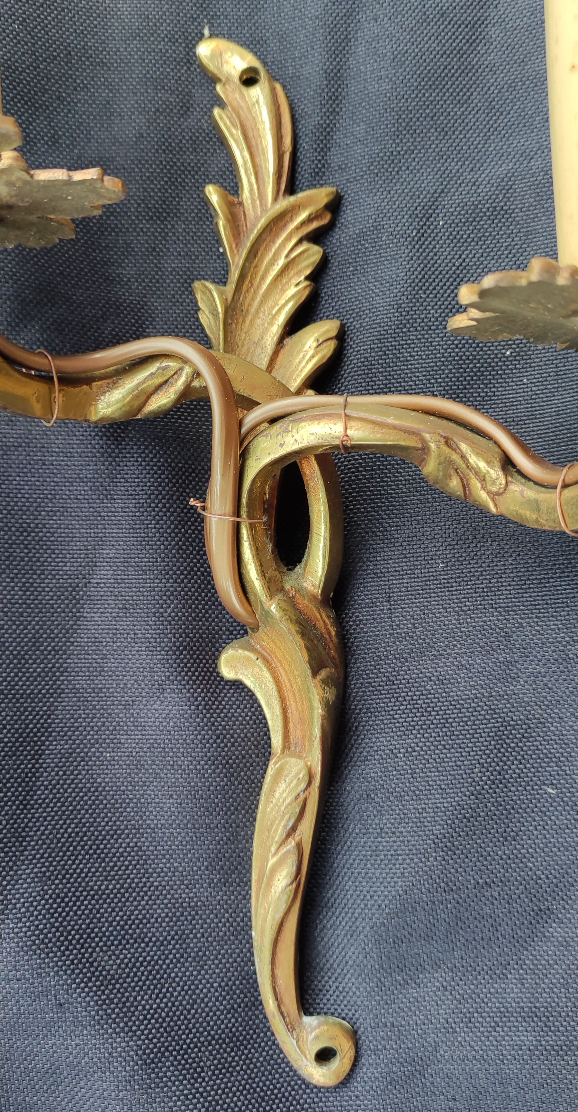 Pair of bronze wall lamps Louis XV style