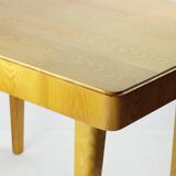 Table à manger extensible vintage en bois de frêne, Mier Tchécoslovaquie 1960