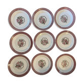 Set of 9 Badonviller plates