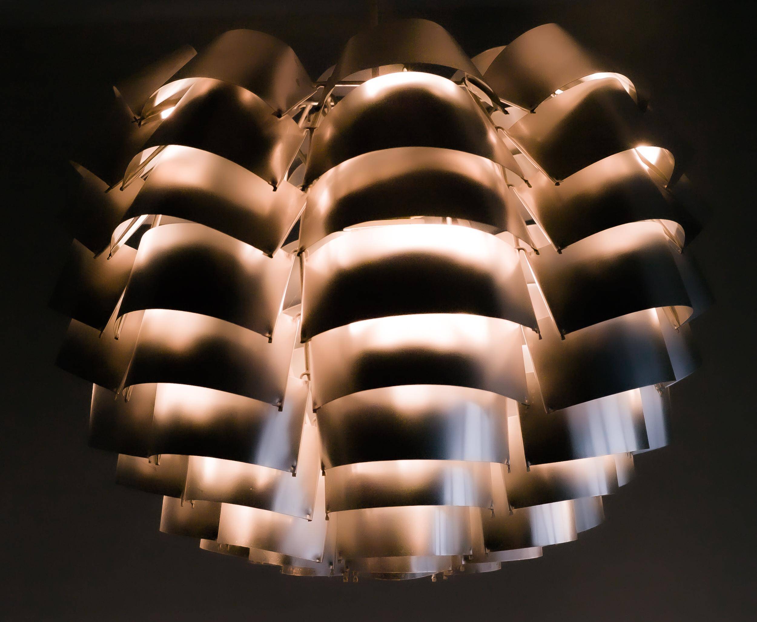 Modern mid-century chandelier Orion 48 by French sculptor Max Sauze.