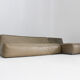 Vintage modular green leather sofa by Verzelloni Italy 1990s