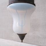 Antique xxl metal and glass pendant light