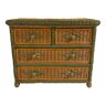 Wicker and wood chest of drawers