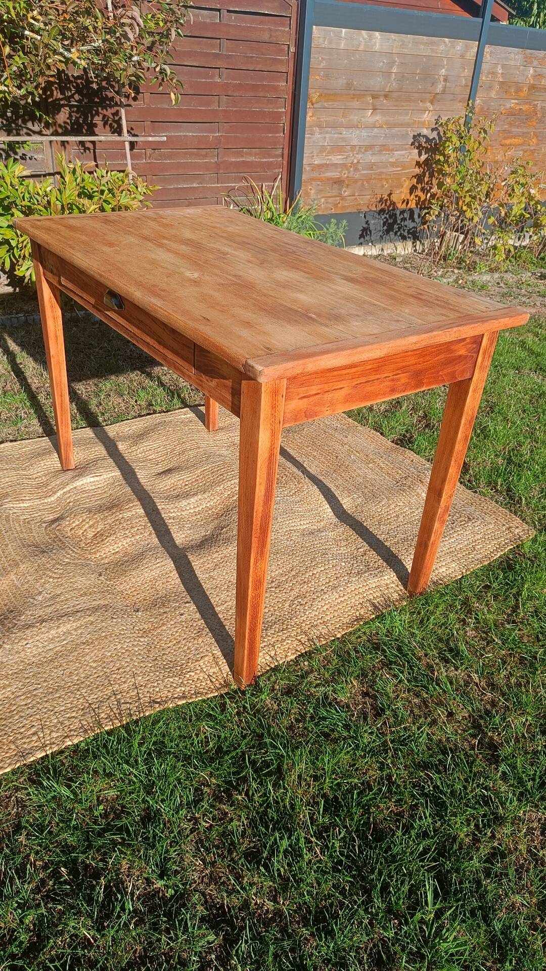 Table bureau bois brut