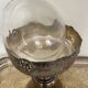 set of 3 silver metal chisel bowls with their tray