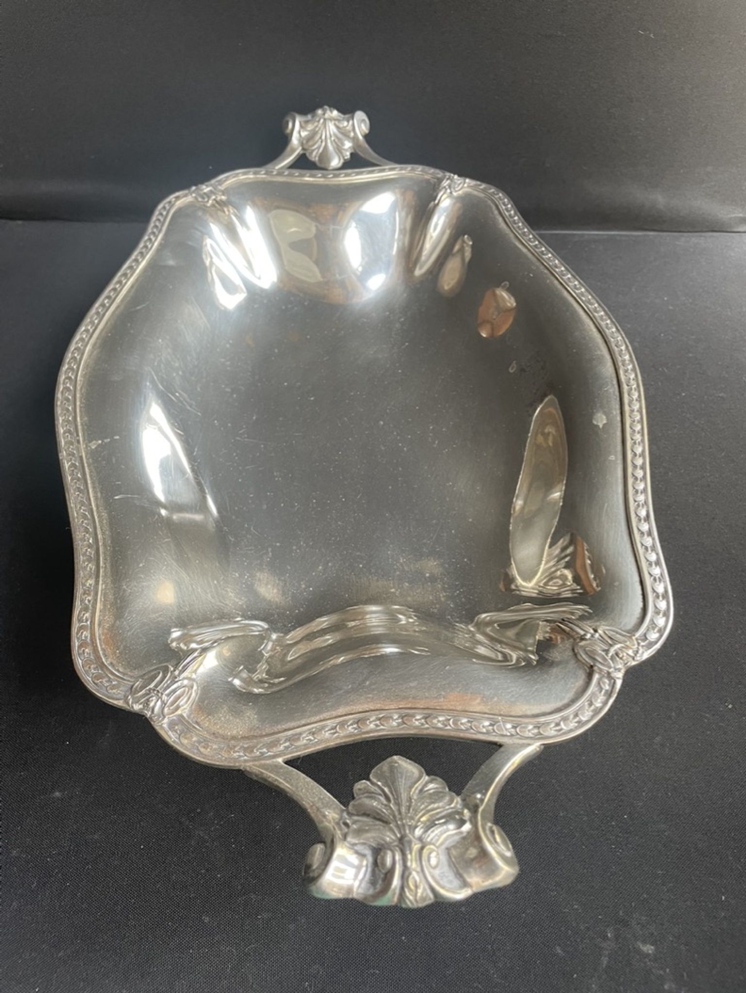 Grand plat corbeille centre de table – Métal Argenté – Roux-Marquiand