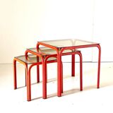 Nesting coffee tables, set of three