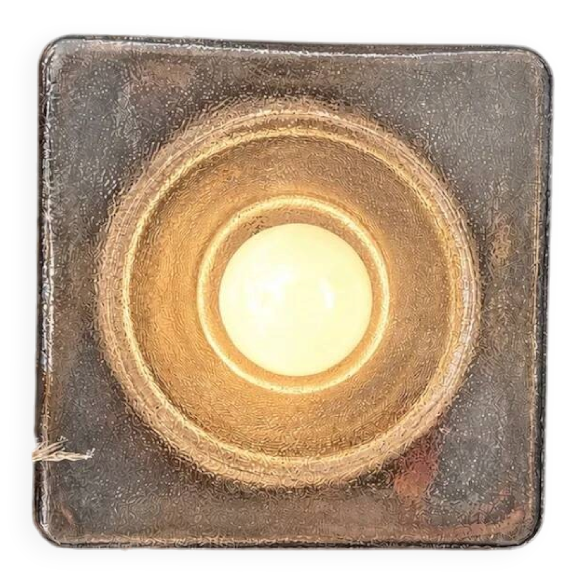 4 appliques "Ice cube" en verre 1970