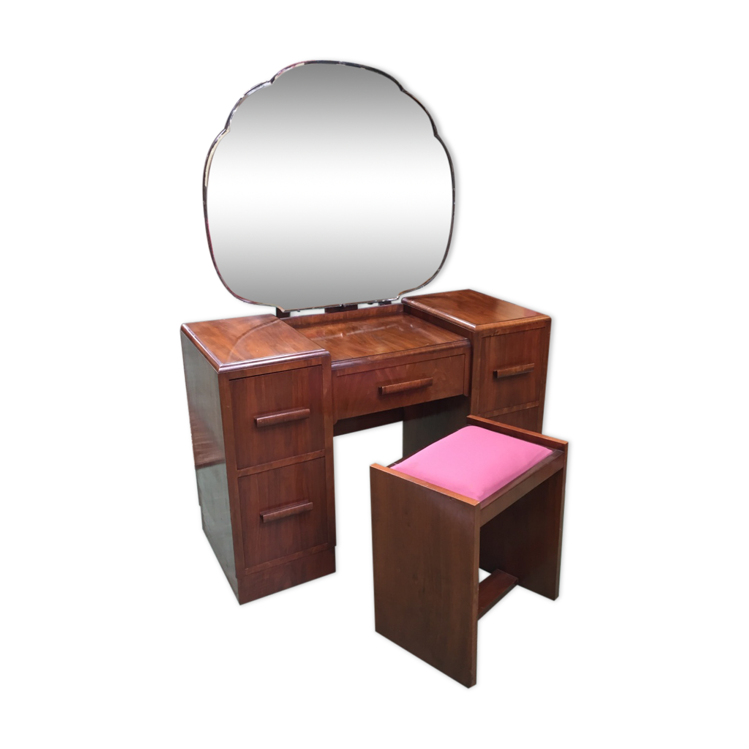 Coiffeuse anglaise art déco en noyer