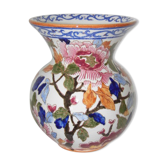 Gien earthenware vase, ancient, peony decoration