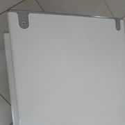 Table basse space age double plateaux en acier laqué blanc, France