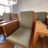 Set of 7 Mid Century Soviet Office and Club Arm Chairs