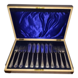 Box 12 cutlery with silver metal fish