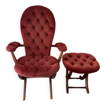 Adjustable vintage armchair