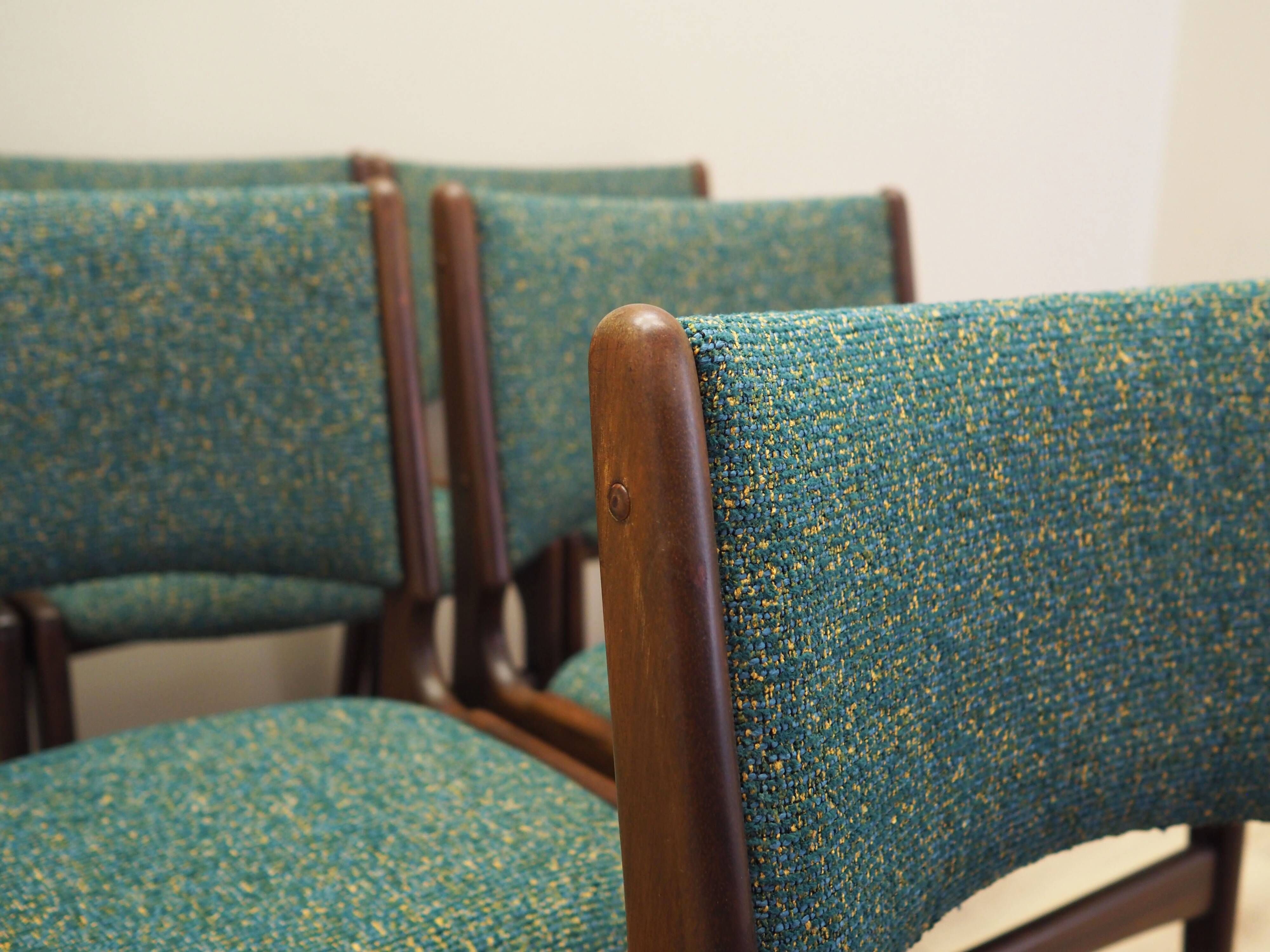Set of six mahogany chairs, Danish design, 1970s, designer: Henning Kjærnul