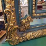 Turquoise and golden mirror  110x220cm