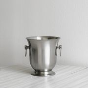 Matte silver metal ice bucket