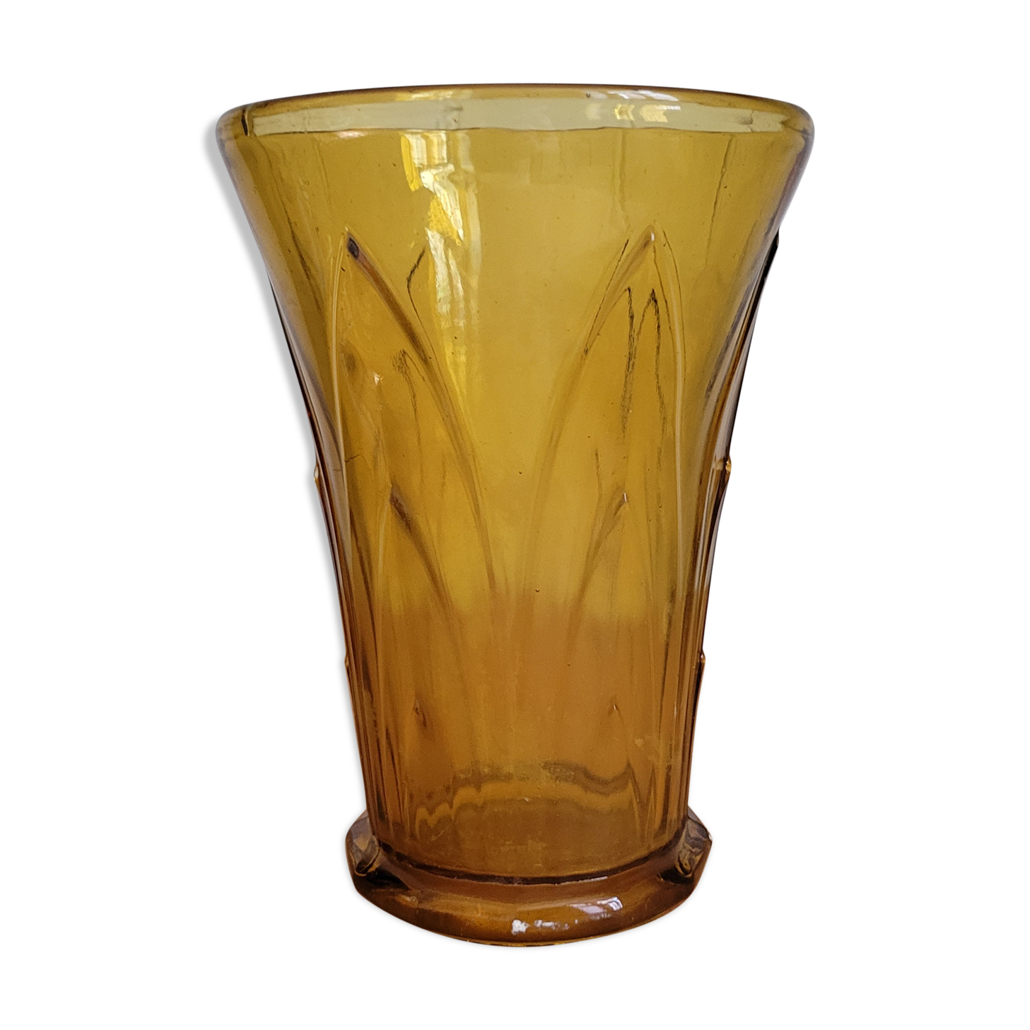 Amber glass vase