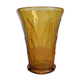 Amber glass vase