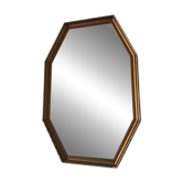 Vintage 1950 octagonal beveled mirror in gilded wood - 65 x 44 cm