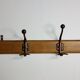 School wall coat rack, antique, 4 hooks, 100 cm