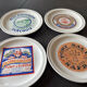 6 ceramic cheese plates from St Armand, France, in their box.