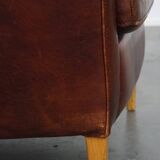Sheepskin Leather Art Deco Design Armchair