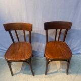 Set of 5 wooden bar chairs