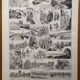 Lithographie et carte sur l'Amérique de 1928