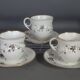 Old coffee set 8 pcs porcelain decoration painted with grapefruit around 1900