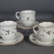 Old coffee set 8 pcs porcelain decoration painted with grapefruit around 1900