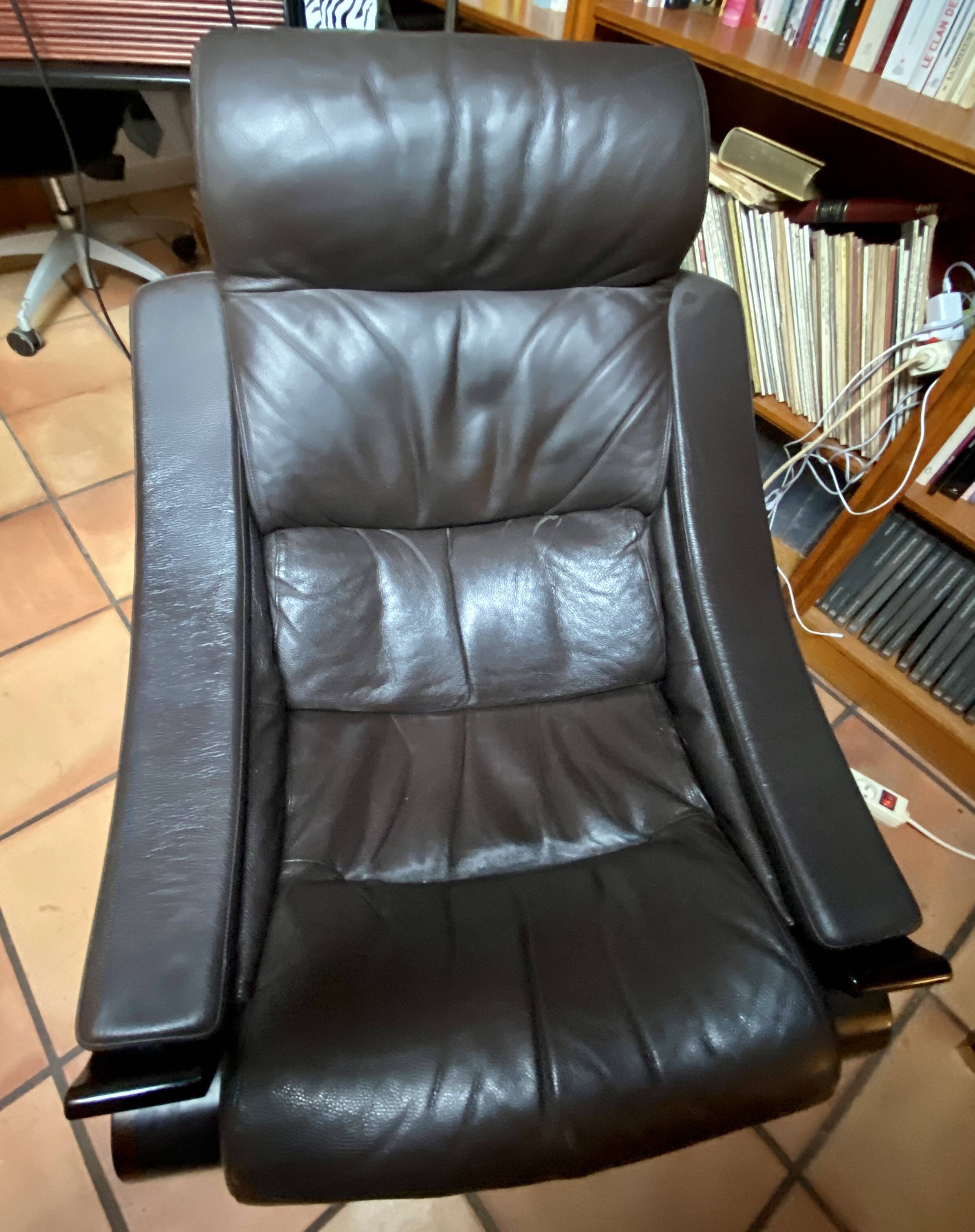 Pair of armchairs and their ottomans by ake fribytter for nelo sweden 1970