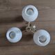 Suspension with 3 brass/opaline lights and its wall light.