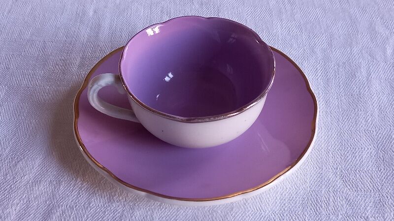 Lot composed of 3 cups and old saucers ( Digoin Sarreguemines France )