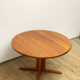 Extendable round mid century teak dining table, 1950s, Denmark