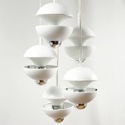 Lustre en cascade de l'ère spatiale par Klaus Hempel pour Kaiser Leuchten, Allemagne, 1972