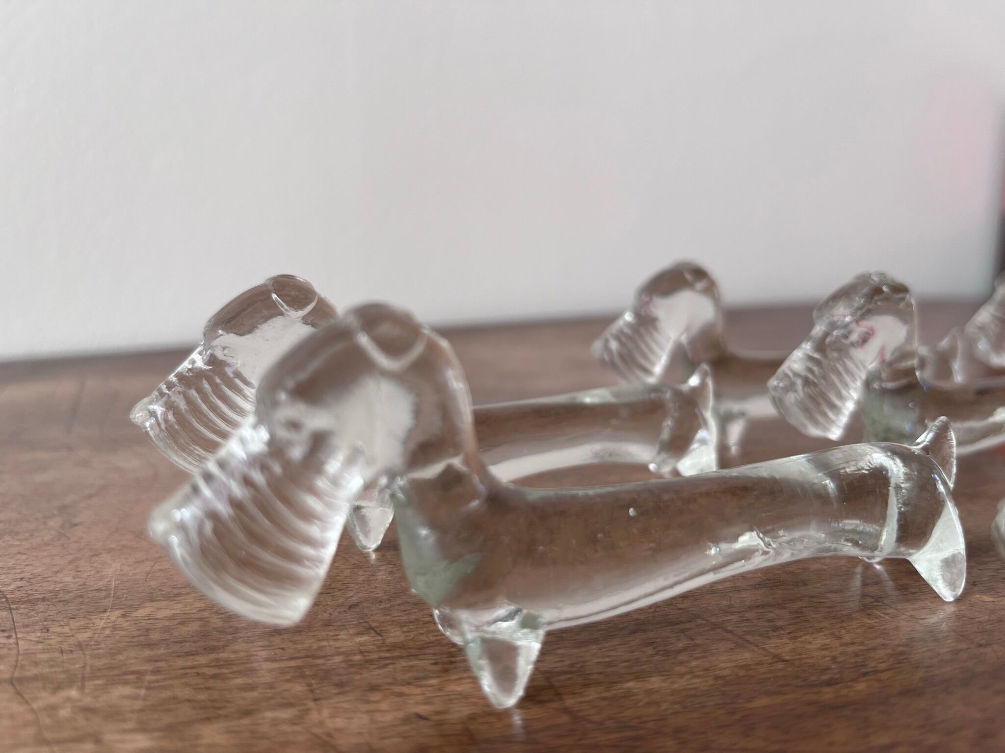 10 Fox glass knife holders 60s