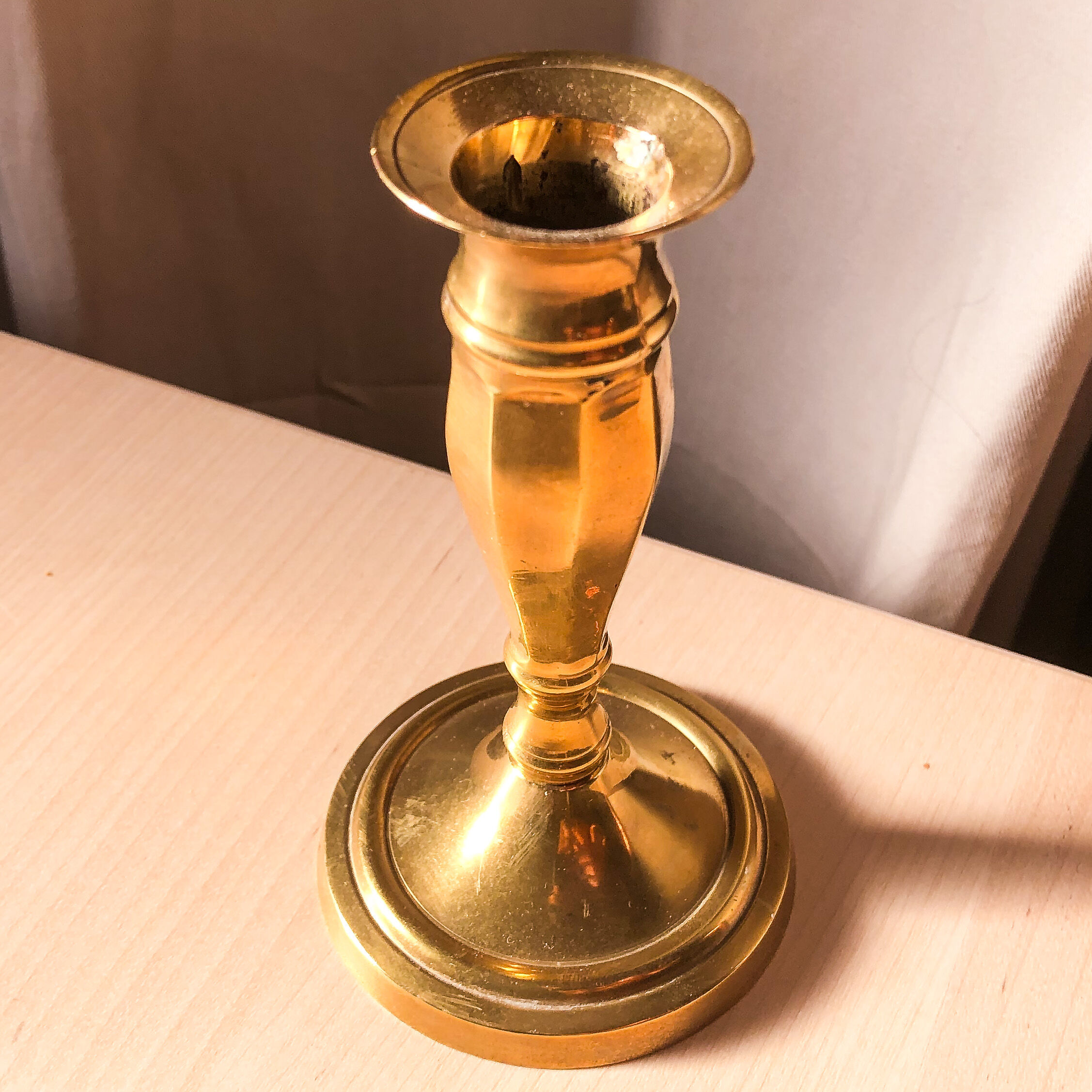 Old brass candlestick
