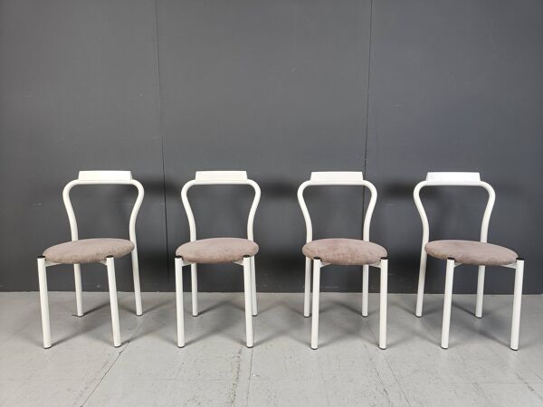 Lot de 4 chaises de salle à manger Calligaris, années 1980