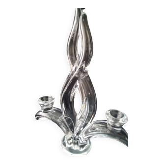 2-branch candle holder in Vannes crystal