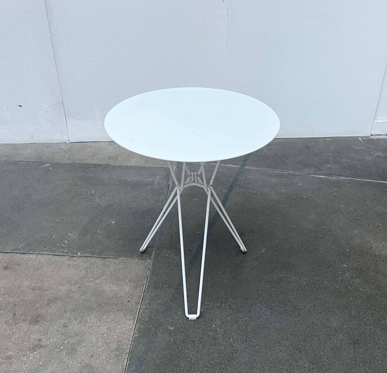 Outdoor metal table series Tio minimalist by Chris Martin for Massproductions, Finland.