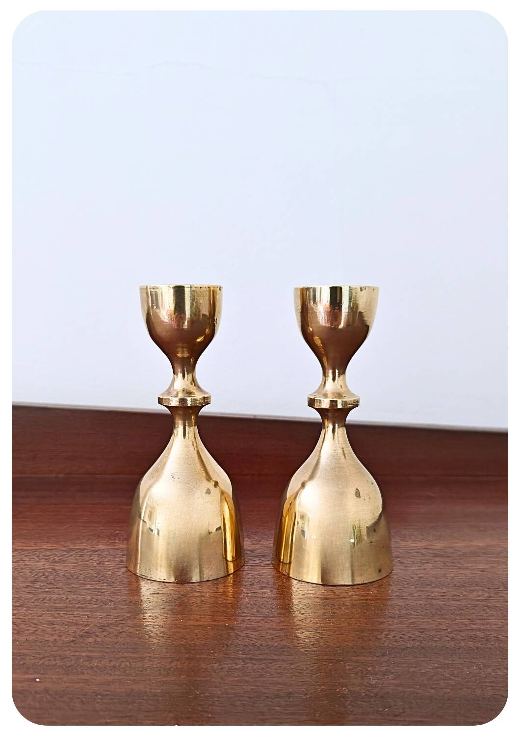 Vintage Solid Brass Candle Sticks - set of 2