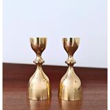 Vintage Solid Brass Candle Sticks - set of 2