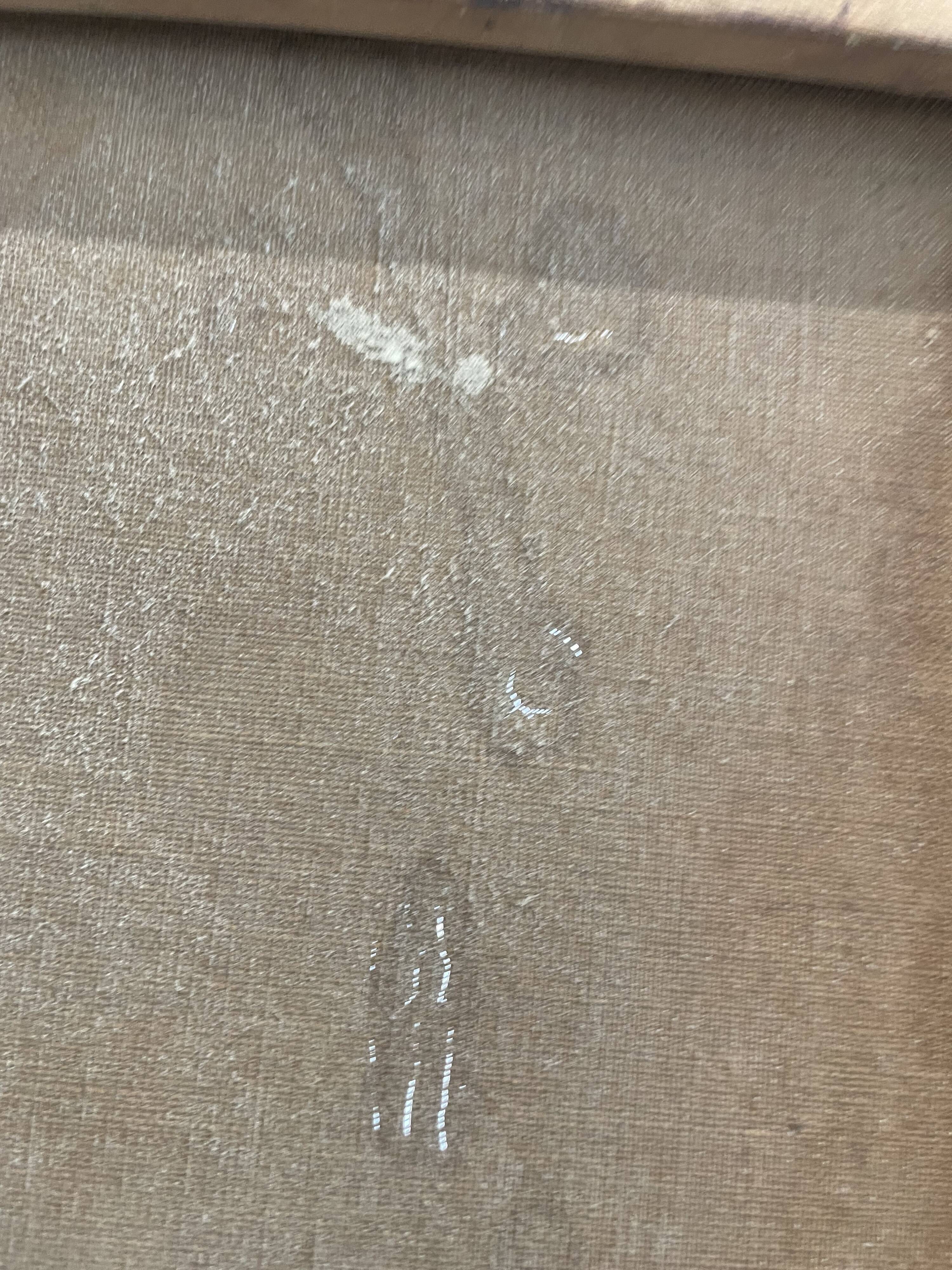 Framed painting oil on canvas still life by J Thomas 1921