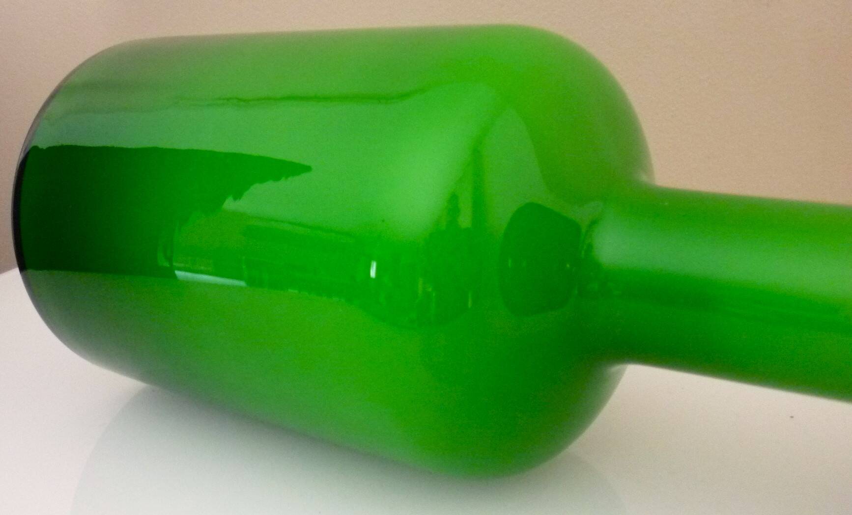 Blown glass bottle vase, Otto Bauer design for Holmegaard, 1970s