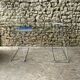 Glass desk - chrome metal trestles